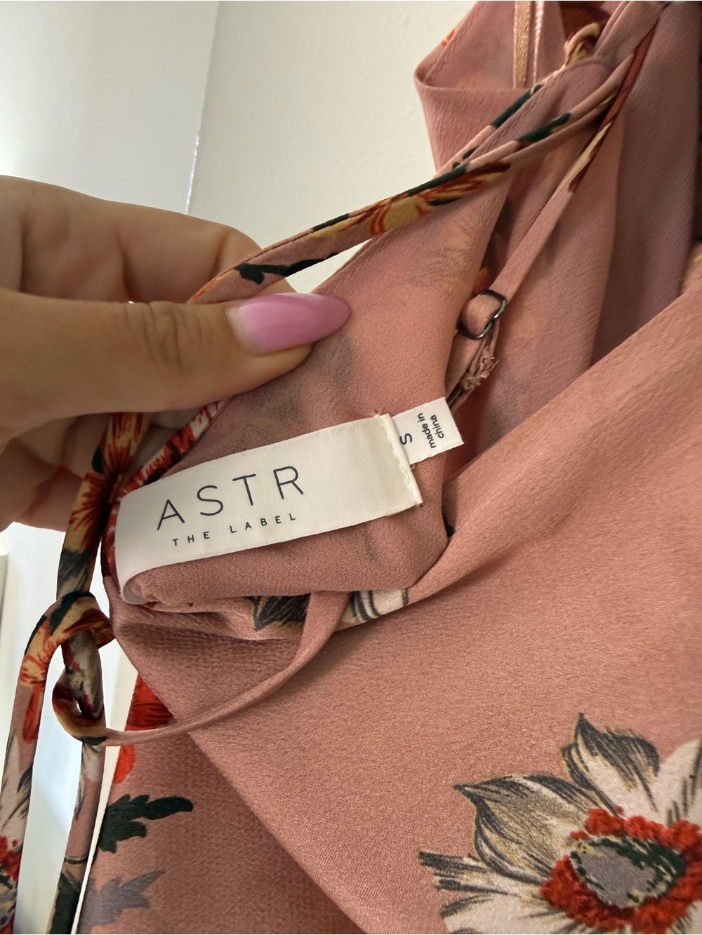 Astr Floral Cowl Neck Midi Dress in Rose - Picture 6 of 8